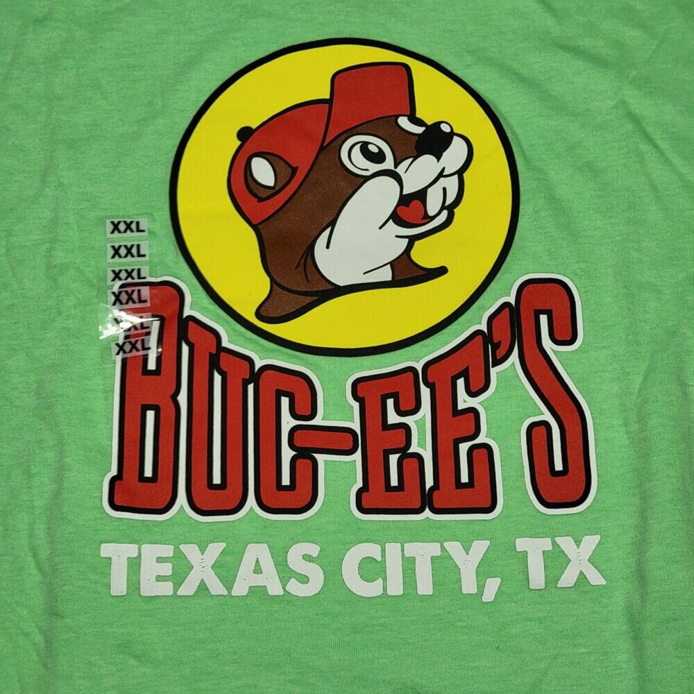 Buc-ee's Graphic SS Neon Green Unisex Tee "Texas City" - Size XXL NWT